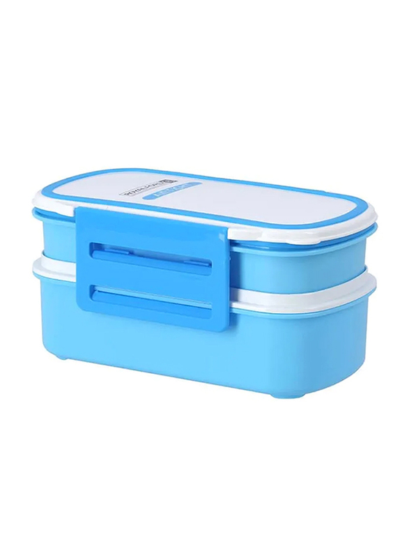 RoyalFord AirTight Lunch Box with 2 Layer, 1.4 Liter, Blue