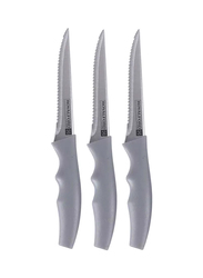 RoyalFord 3-Piece Steak Knife Set With Teeth Blade, RF9947, Silver