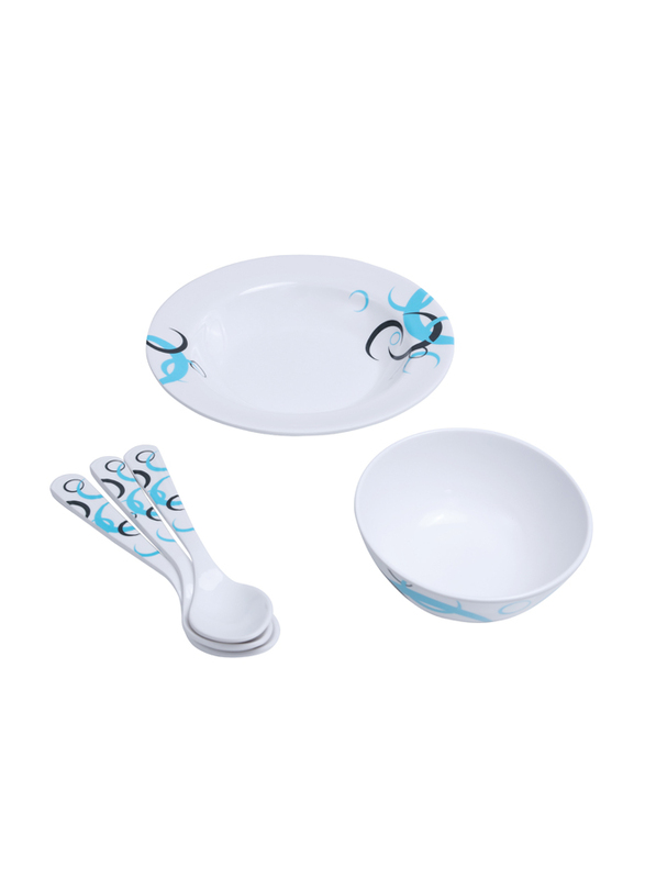 Royalford 27-Piece Melamine Ware Dinnerware Set, RF6722, White
