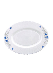 RoyalFord 14-inch Opal Ware Romantic Oval Plate, RF5683, White