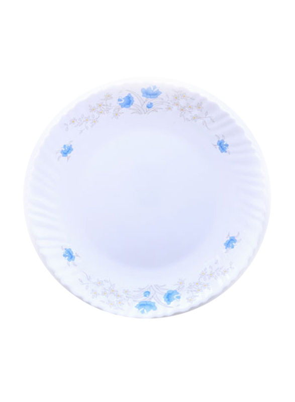 RoyalFord 7.5-inch Opal Ware Romantic Round Dinner Plate, RF5682, White