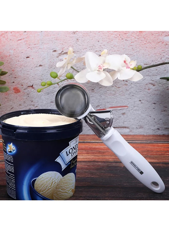 RoyalFord Mixed Ice Cream Scoop with Handle, White
