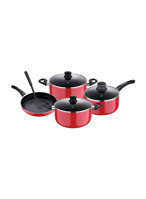 

RoyalFord 8-Pieces Non-Stick Aluminium Cookware Set, RF7923, 15.2x30.6x55.6cm, Red
