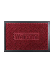 RoyalFord Rectangular Door Mat, 40x60 cm, Red/Black