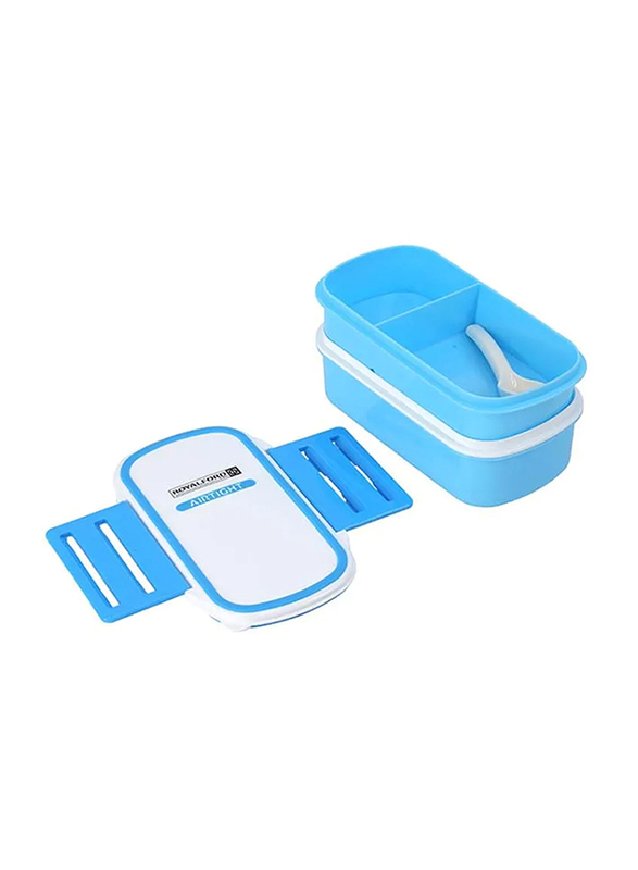 RoyalFord AirTight Lunch Box with 2 Layer, 1.4 Liter, Blue