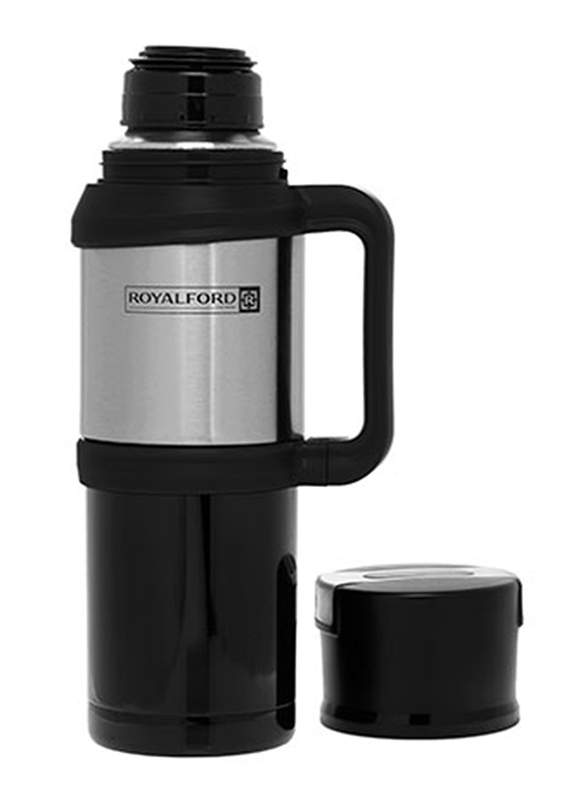 RoyalFord 1.2 Ltr Stainless Steel Double Wall Thermos Flask, RFU9039, Black