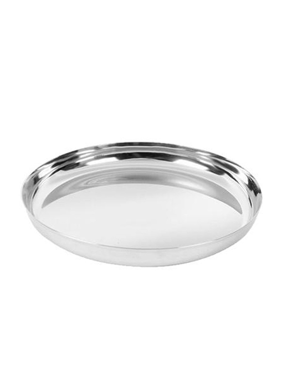 Royalford 12.4cm Swirl Pattern Stainless Steel Serving Platter, RF7454, Silver