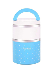 RoyalFord Lumia Double Layer Lunch Box, 930ml, Blue