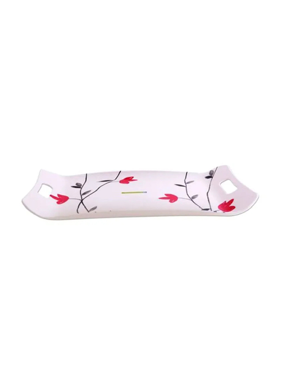 

RoyalFord 39cm Floral Mate Melamine Rectangle Serving Tray, RF7807, White/Pink