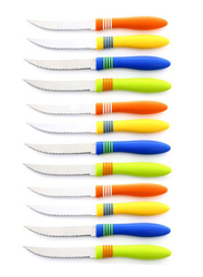 RoyalFord 12-Pieces Stainless Steel Fruit Knives, RF5877, Blue/Green/Yellow/Orange
