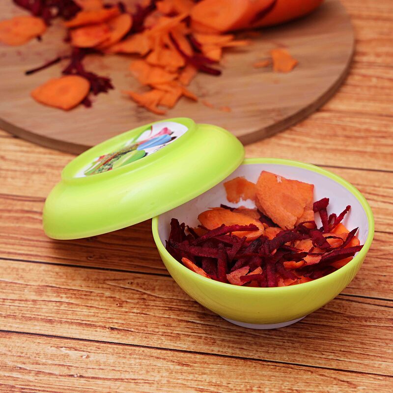 Royalford 320ml Plastic Salad Bowl with Lid, RF6965, Green