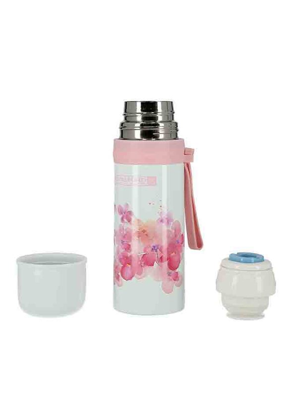 Royalford 350ml Stainless Steel Vacuum Bottle, RF9259, White/Pink