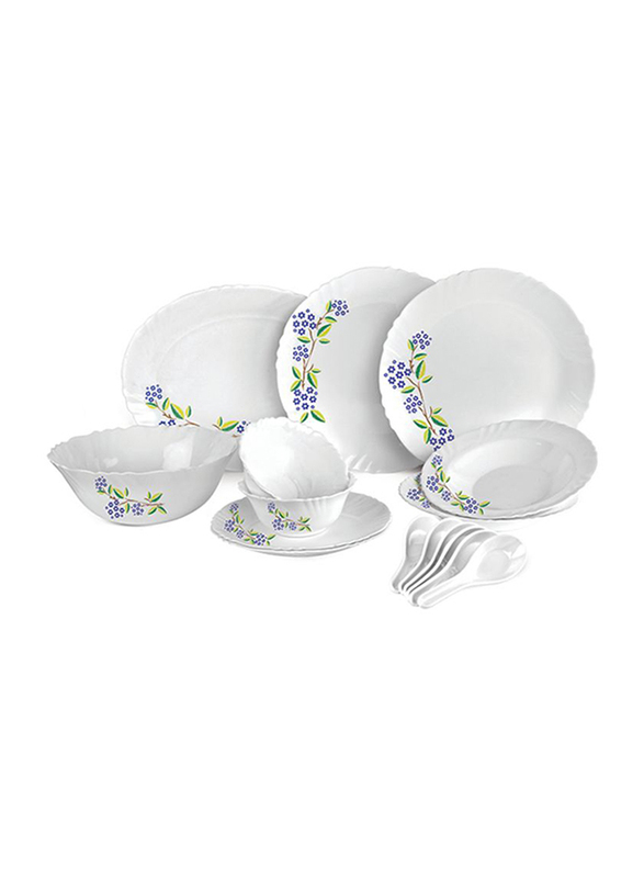 

RoyalFord 33-Pieces Opal Ware Dinnerware Set, RF8982, White