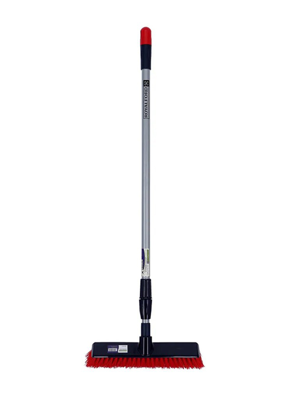 RoyalFord One Click Telescopic Broom with Head, Grey/Black/Red