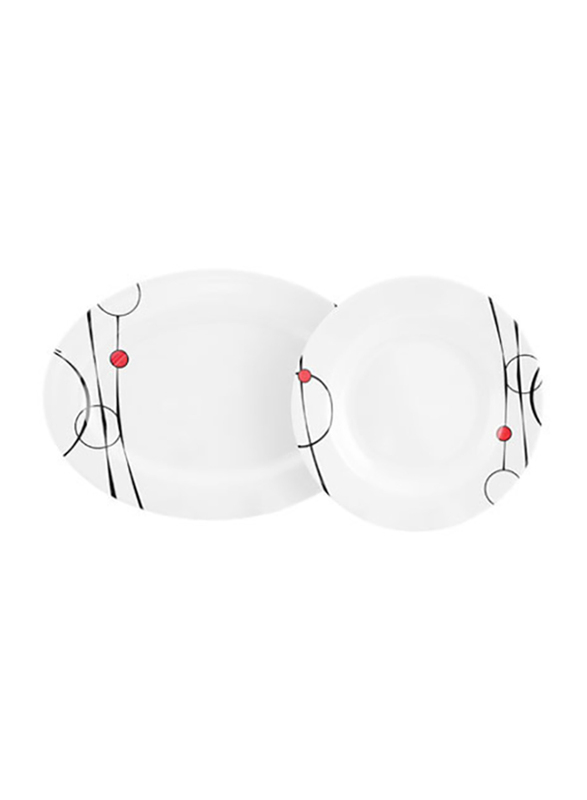 RoyalFord 45-Pieces Melamine Dinnerware Set, RF6718, White