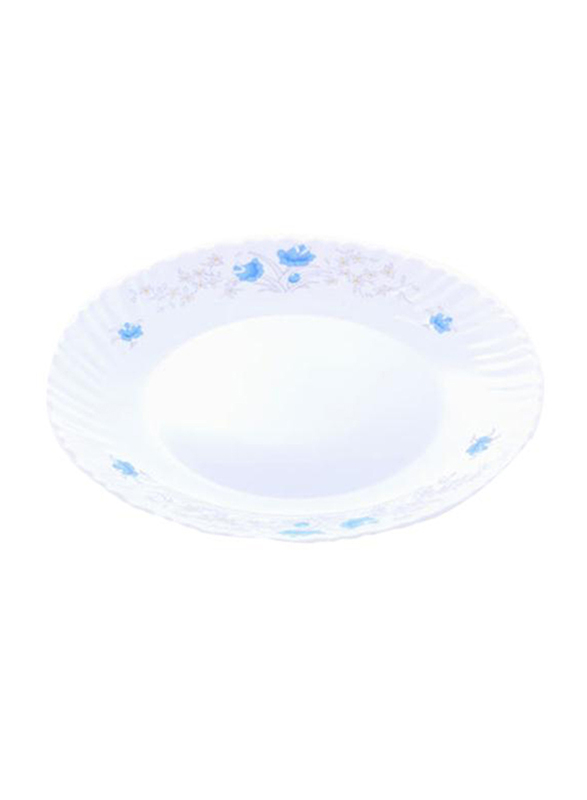 RoyalFord 7.5-inch Opal Ware Romantic Round Dinner Plate, RF5682, White