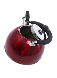 RoyalFord 2 Ltr Electric and Gas Stainless Steel Whistling Kettle, RF6770, Red