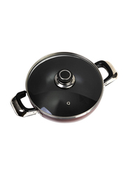 RoyalFord 22cm Stainless Steel Non-Stick Wok Pan with Lid, RF2947, Red