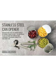 RoyalFord 25cm Can Opener with Stainless Steel Tube Handle, Silver