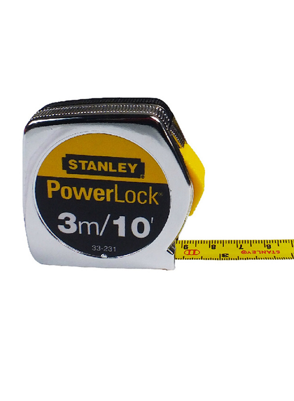 

Stanley 3 Meter x 13mm Powerlock Metric Imperial Measuring Tape, Silver/Yellow