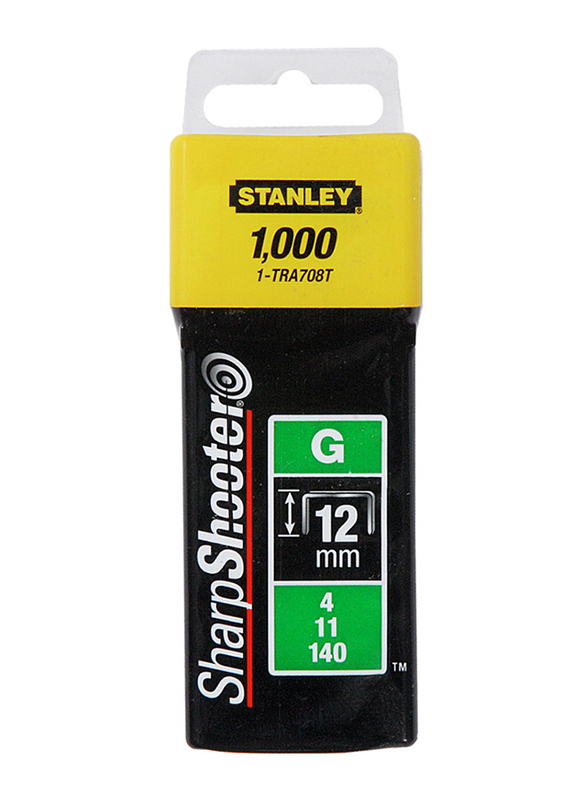 

Stanley 12mm Heavy Duty Staples, 1000 Pieces, 1-TRA708T, Silver