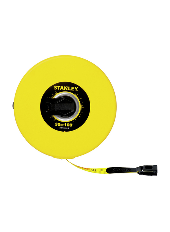 

Stanley 30 Meter x 10mm Metric Imperial Fiberglass Blade Long Tape, Black/Yellow