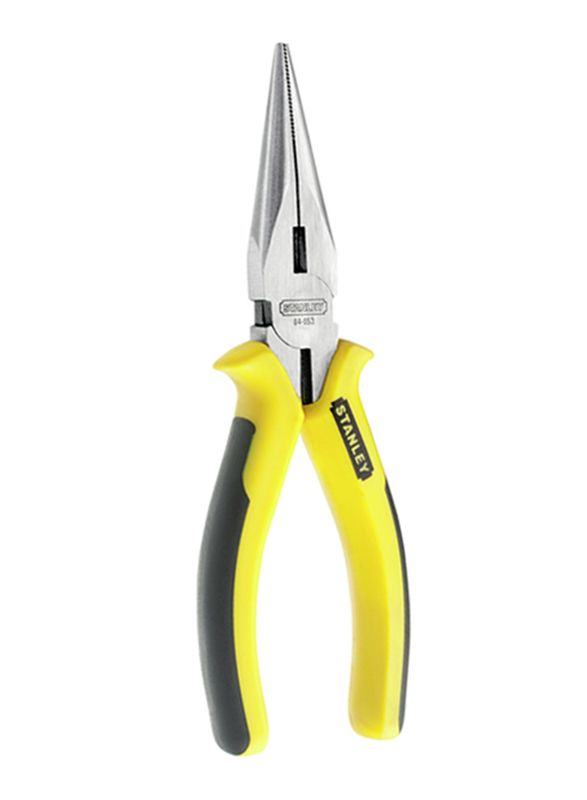 

Stanley 150mm Straight Long Nosed Plier, Silver/Yellow