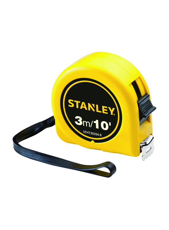 Stanley 3 Meter x 13mm ABS Case Short Tape, STHT30204-8, Black/Yellow