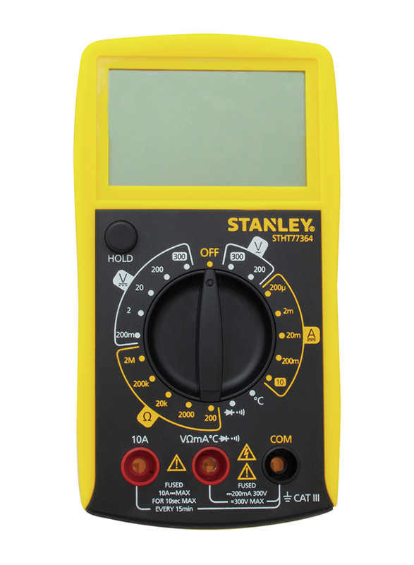 

Stanley 300V Digital Electrical Multimeter, STHT0-77364, Yellow/Black