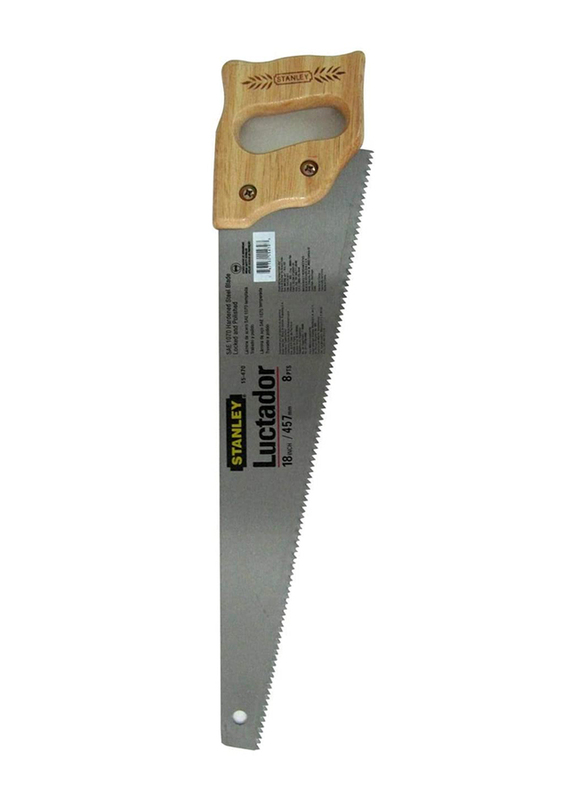 

Stanley 18 inch/457mm - 8 teeth/inch Luctador Handsaw, E-15470, Silver/Brown