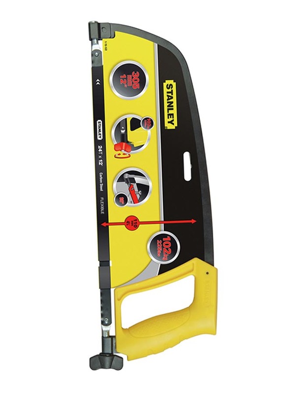 Stanley 12 inch/300mm Fixed Hacksaw, 1-15-122, Yellow/Black