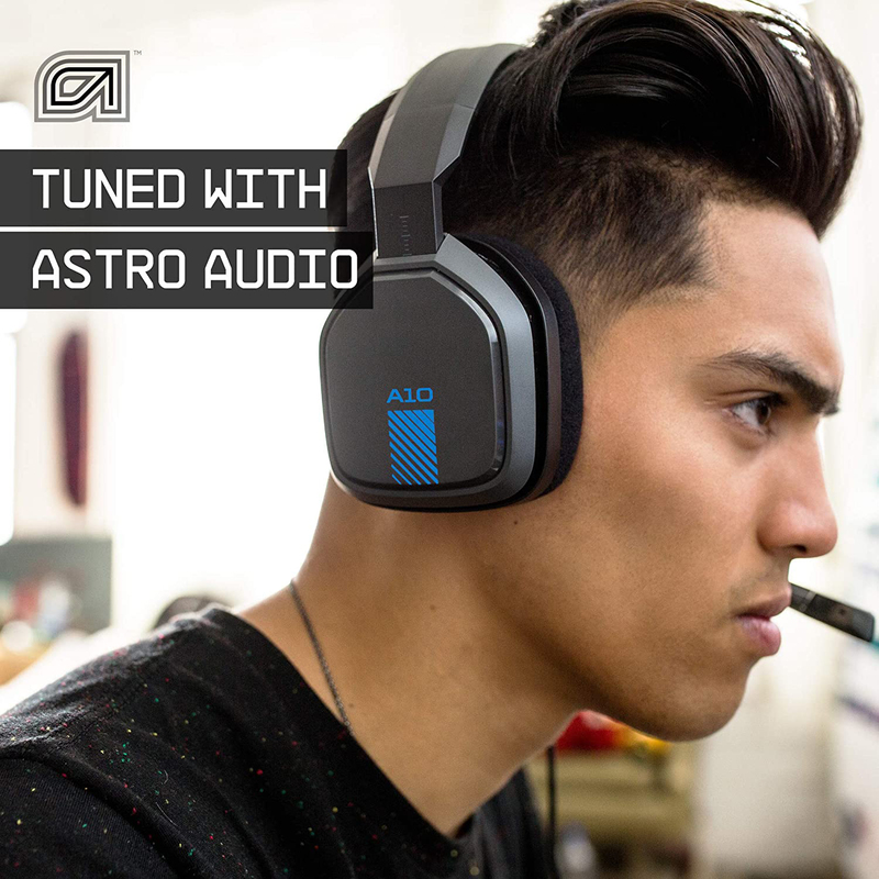 Astro A10 Headset PS4 GEN1 Wired Over-Ear Noise Cancelling Gaming Headphones, Grey/Blue