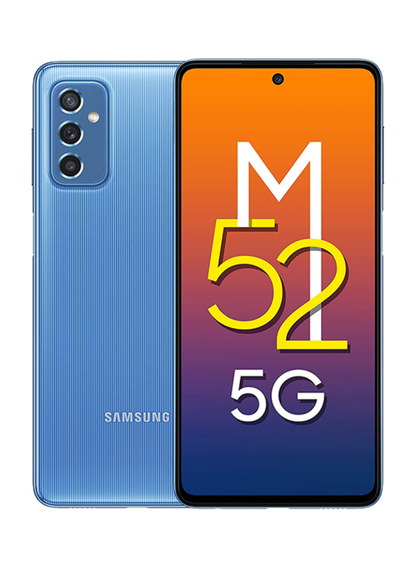 

Samsung Galaxy M52 128GB Icy Blue, 6GB RAM, 5G, Dual Sim Smartphone, Middle East Version