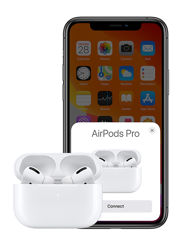 Apple AirPods Pro Wireless In-Ear Noise Cancelling Earbuds with Mic and Wireless Charging Case, White