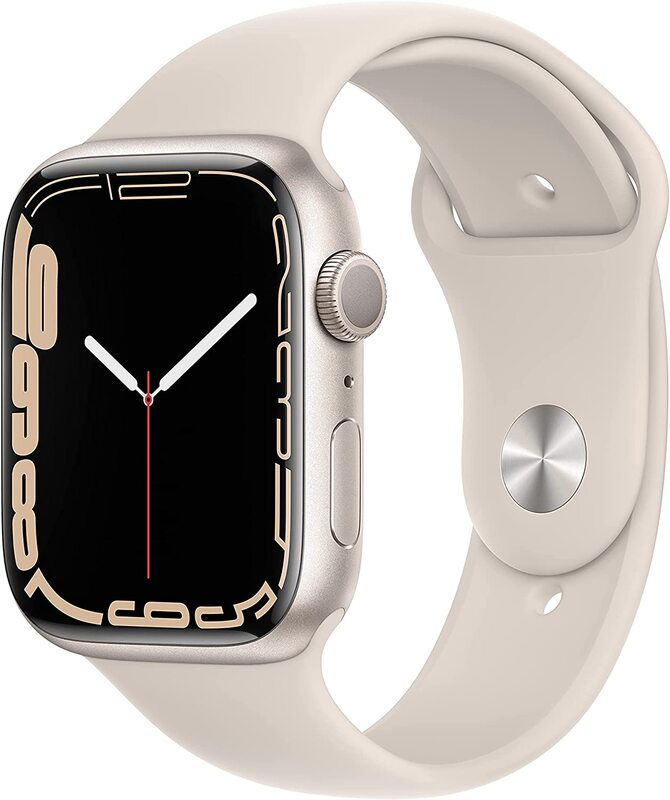 

Apple Watch Series 7 45mm GPS Aluminium Case Sport Band, Starlight