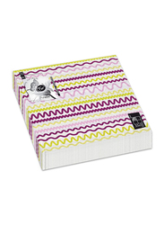 Fun Trendy 3-Ply Napkin, 33 x 33cm, Purple Waves, 20 Pieces