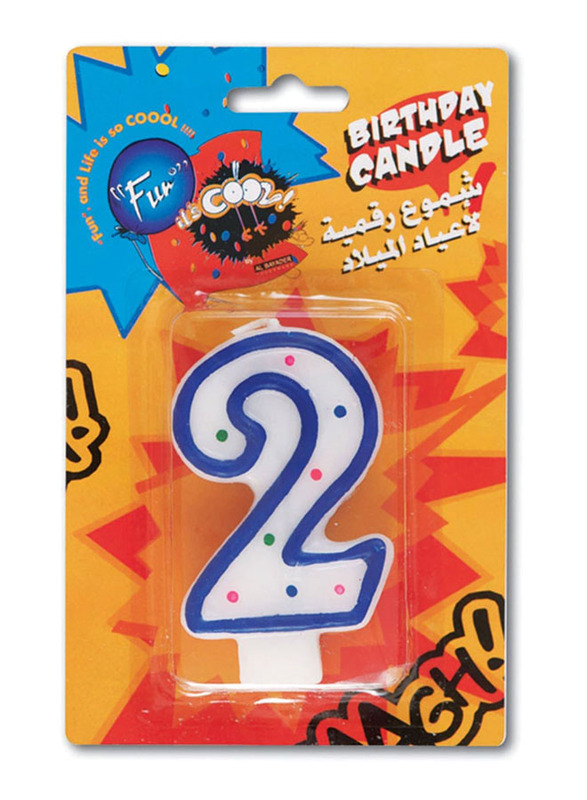 

Fun Its Cool Number 2 Birthday Candle, White/Blue