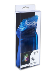 Fun 18-Piece Color Heavy Duty Plastic Fork Set, Blue