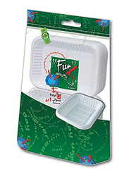 Fun Small 60-Piece Everyday Rectangle Plastic Tray for Sweet and Dishes, White