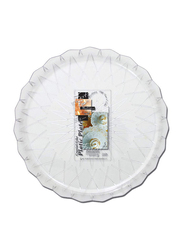 Fun 30cm 5-Piece Festive Crystal-Like Plastic Serving Plates Set, White