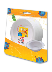 Fun 12oz 20-Piece Everyday Disposable Thermocol Foam Bowl, White