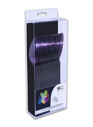 Fun 18-Piece Color Heavy Duty Plastic Spoon Set, Plum