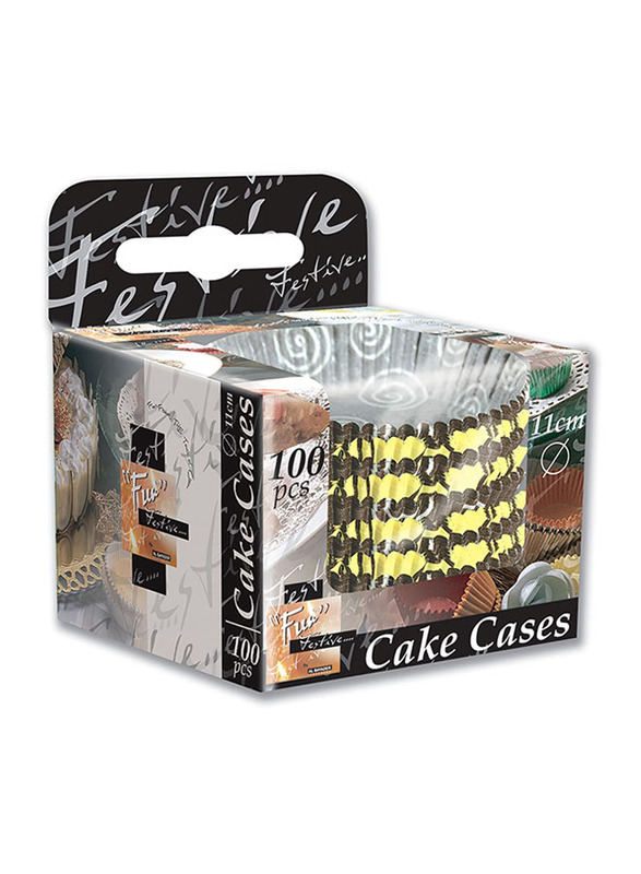 Fun 100-Piece 11cm Festive Printed Paper Cake Case, Multicolour