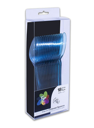 Fun 18-Piece Color Heavy Duty Plastic Spoon Set, Blue