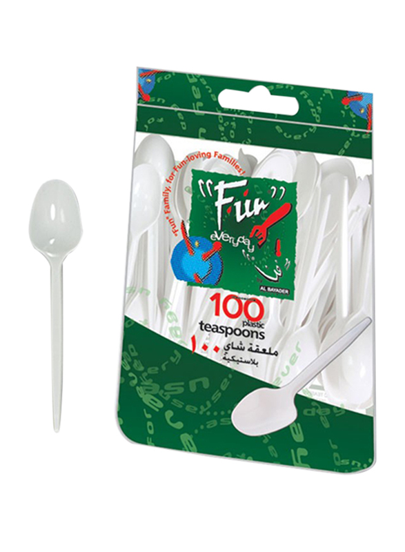 

Fun 100-Piece 5-inch Everyday Disposable Plastic Tea Spoon Set, White