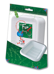 Fun X Large 20-Piece Everyday Rectangle Plastic Tray for Sweet and Dishes, White