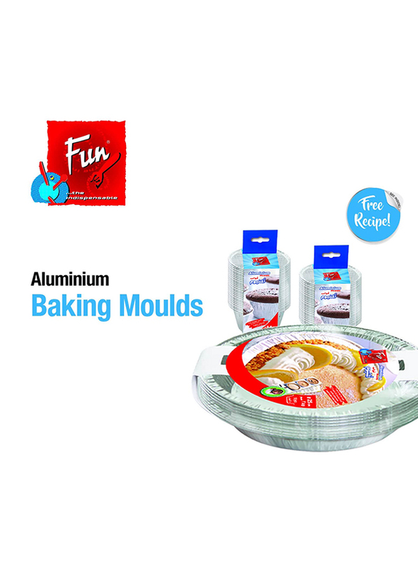 Fun 8.8cm 25-Piece Indispensable Disposable Aluminium Baking Mold, 130cc, Silver
