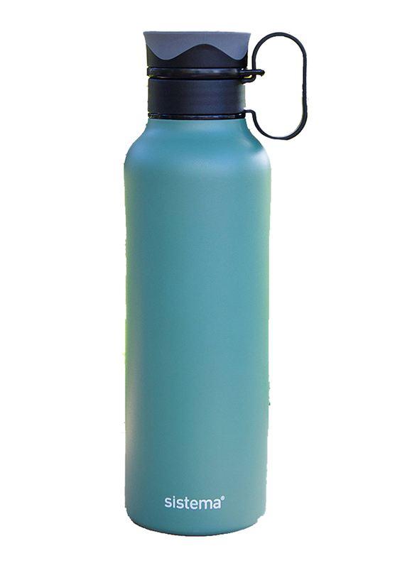 Sistema 600ml Double Walled Stainless Steel Bottle, Green