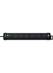 Brennenstuhl 6 Way Premium Extension Socket, 3-Meter Cable, Black
