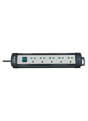 Brennenstuhl 5 Way Premium Extension Socket, 3-Meter Cable, Black